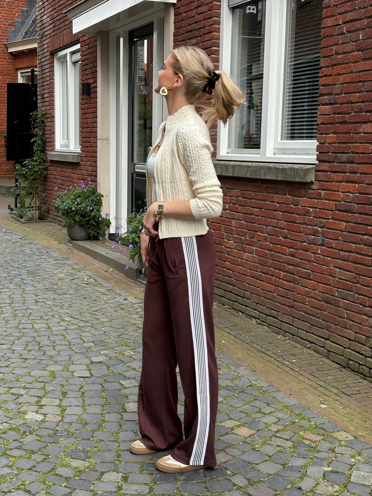 Lilo-Loiz Sofia Cream Zip Knit, crème vest met rits