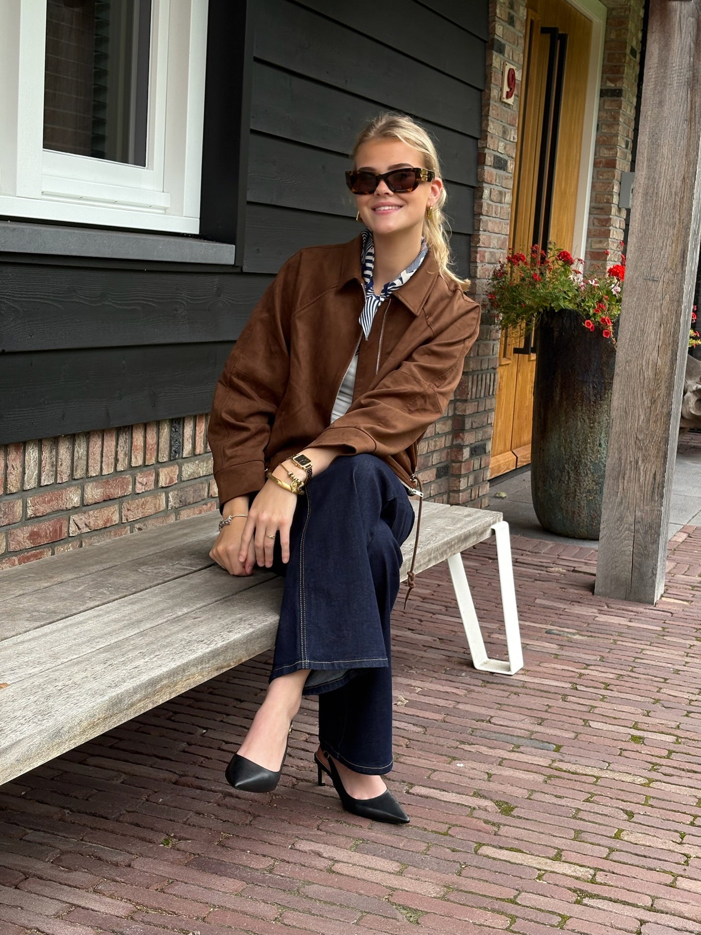 Lilo-Loiz Élise Dark Blue Wide Leg Jeans