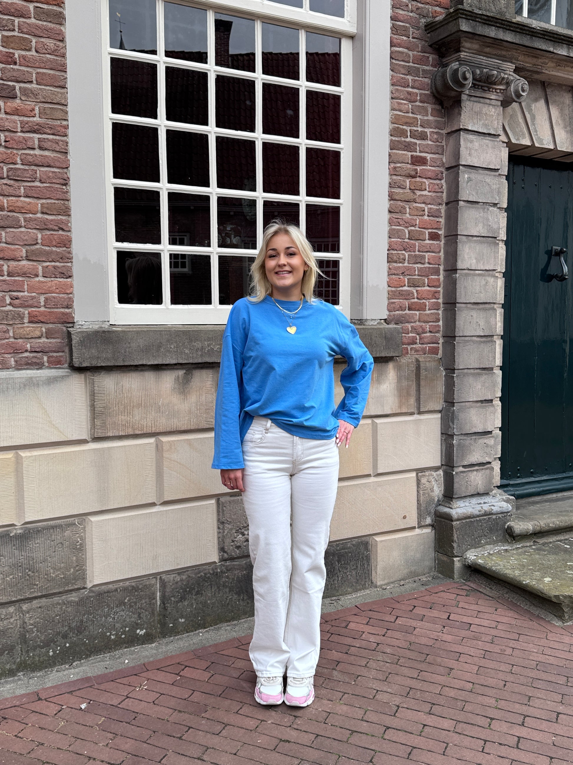Lilo-Loiz Creme Wide Leg broek, tijdloze damesbroek