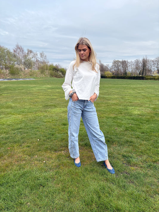 Lilo-Loiz Blanche Longsleeve wit, tijdloze damesshirt